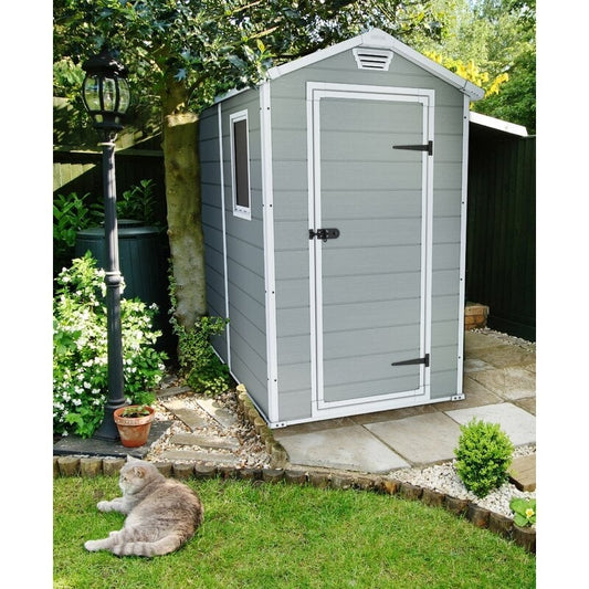 Manor 4 ft. W x 6 ft. D Plastic Vertical Storage Shed