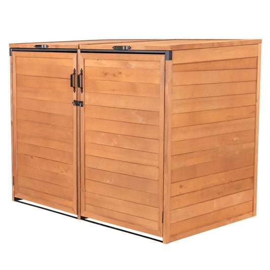 Horizontal 5 ft. W x 3 ft. D Solid Wood Lean-To Garbage Shed