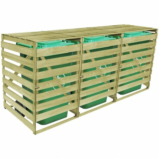 7 ft. W x 3 ft. D Solid Wood Horizontal Garbage Shed
